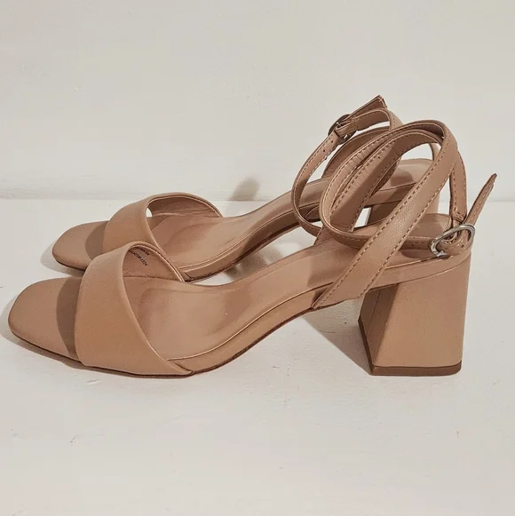 A.New Day Shannon heels for women with memory foam insole open toe and square - Picture 5 of 11